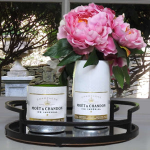 Gift Bundle - MC Ice Champagne Candle & Vase (Flowers not included)