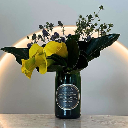 LP Black Upcycled Champagne Vase