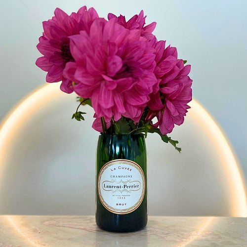 LP White Upcycled Champagne Vase