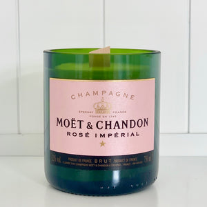 MC Pink Rosé Upcycled Champagne Bottle Candle