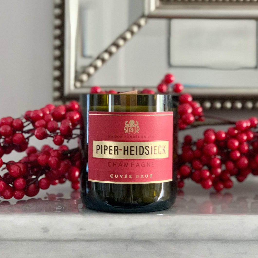 PH Upcycled Champagne Bottle Candle